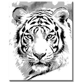 Painting by Numbers Tiger Portrait Black and White